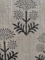 Handloom linen fabric designer indian hand block print heavy fabric pillowcases thick linen upholstery block printing art table cover - Rohiyaan